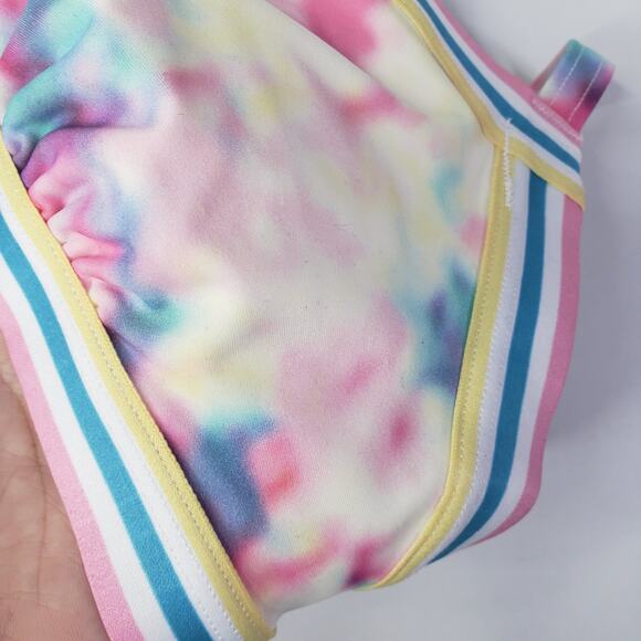 Adore Me Gisele Contour Tie Dye Banded Bikini Set High Waisted S/M Pastel Swim - Picture 8 of 8